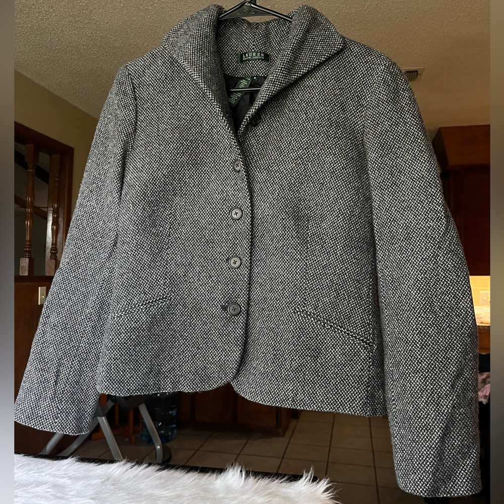 LAUREN RALPH LAUREN Vintage Wool Tweed Blazer Size 10